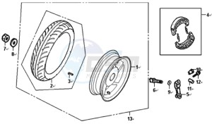 ALLO 50 45 KMH drawing REAR WHEEL