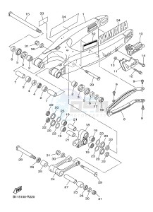 YZ450F (B115 B116 B117) drawing REAR ARM