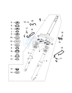 KISBEE MX drawing FRONT FORK / STEERINGHEAD