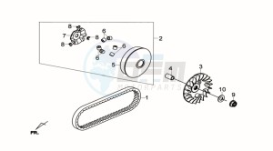 GTS 300i ABS drawing CLUTCH / V BELT