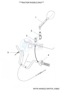 YFM450FWB YFM45KDHK (BJ5C) drawing WVTA HANDLE SWITCH, CABLE