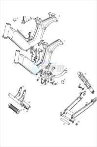 SPRINT 50 drawing Chassis-bras oscillant