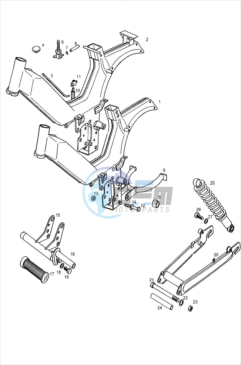 Chassis-bras oscillant