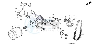 VT1300CXAB drawing OIL FILTER/OIL PUMP