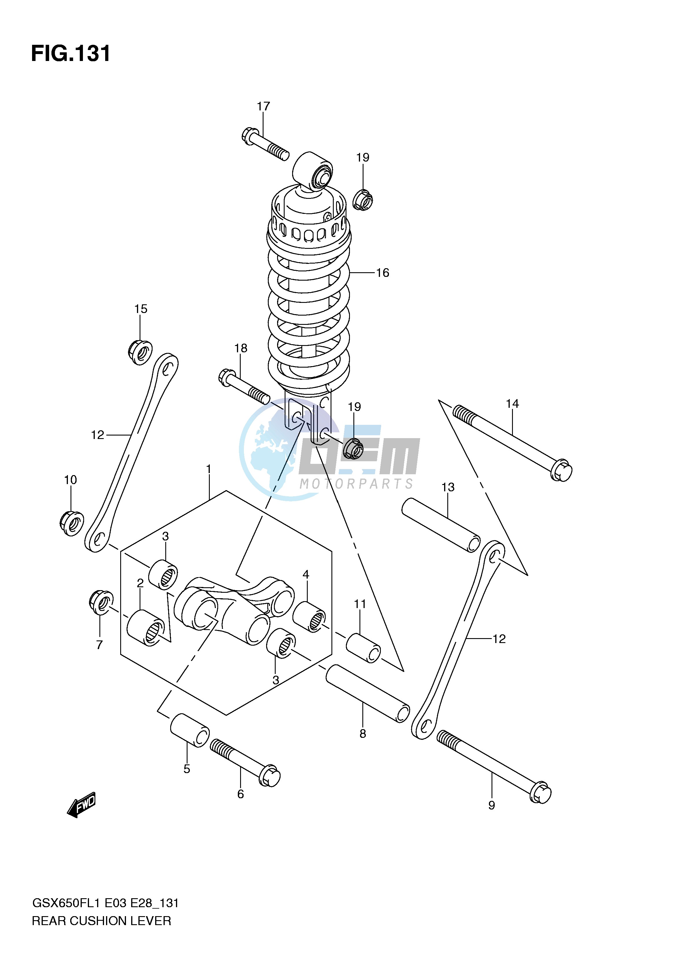 REAR CUSHION LEVER (GSX650FL1 E28)