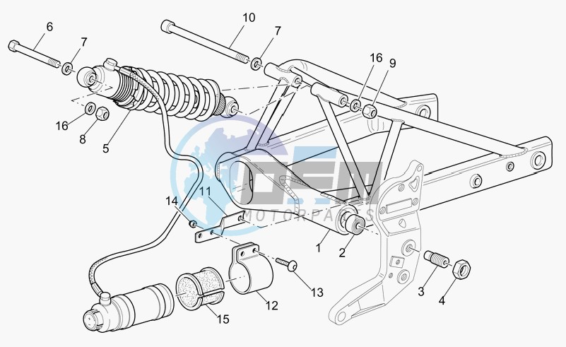 Swing arm and rear shock absorber