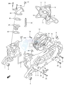 AY50 (P19) katana drawing CRANKCASE (MODEL AY50 K2, SEE NOTE )