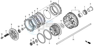 CBR1100XX SUPER BLACKBIRD drawing CLUTCH (V/W)