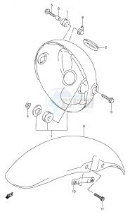 GSF250V (E24) Bandit drawing FRONT FENDER