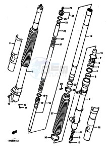 RM250 (G-H) drawing FRONT DAMPER (MODEL G)