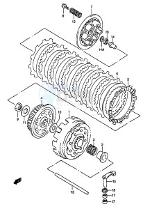 RM250 (T-V-W-X-Y) drawing CLUTCH