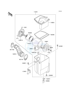 KLF 300 C [BAYOU 300 4X4] (C5-C9) [BAYOU 300 4X4] drawing AIR CLEANER-- KLF300-C5&NAMI.C8- -