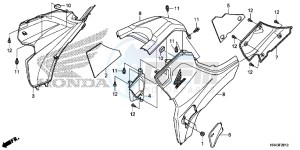 TRX500FM1F TRX500FM Europe Direct - (ED) drawing SIDE COVER/TANK COVER