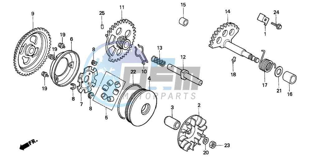 DRIVE FACE/ KICK STARTER SPINDLE