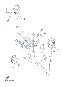 WR450F (1DX1 1DX2) drawing HANDLE SWITCH & LEVER