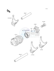 KDX 250 D [KDX250] (D1-D4) [KDX250] drawing GEAR CHANGE DRUM_SHIFT FORKS