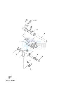 TT-R50 TT-R50E (2CJJ 2CJK 2CJL) drawing SHIFT CAM & FORK