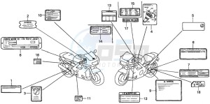 CBR600SE drawing CAUTION LABEL