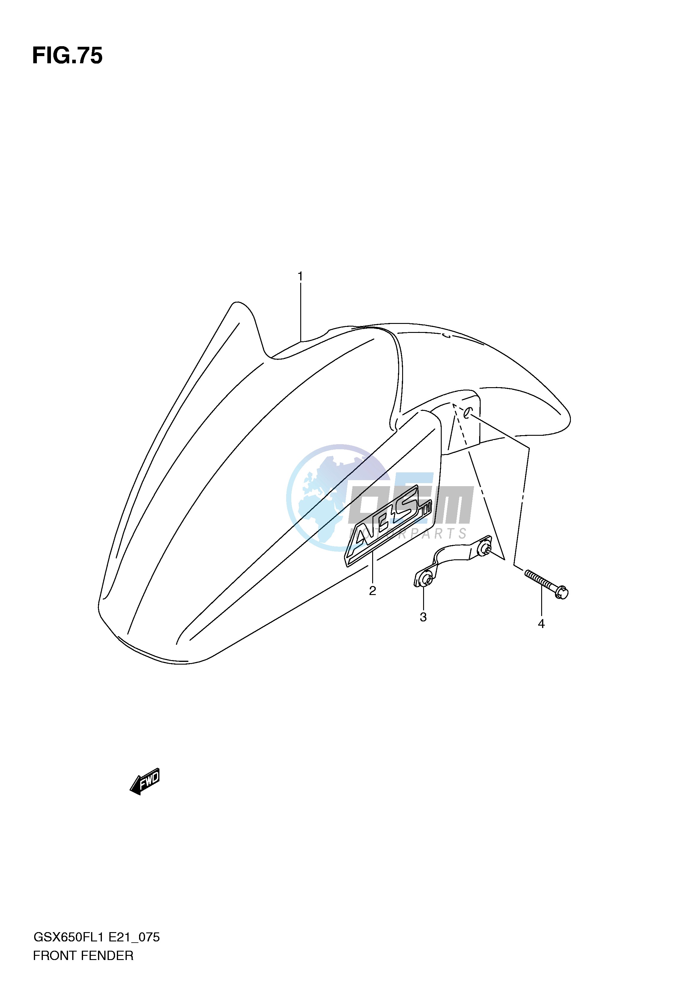 FRONT FENDER (GSX650FUAL1 E21)