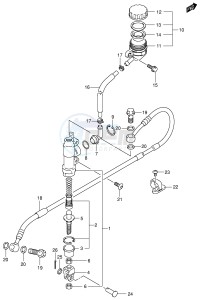 RM125 (E3-E28) drawing REAR MASTER CYLINDER (MODEL K3)