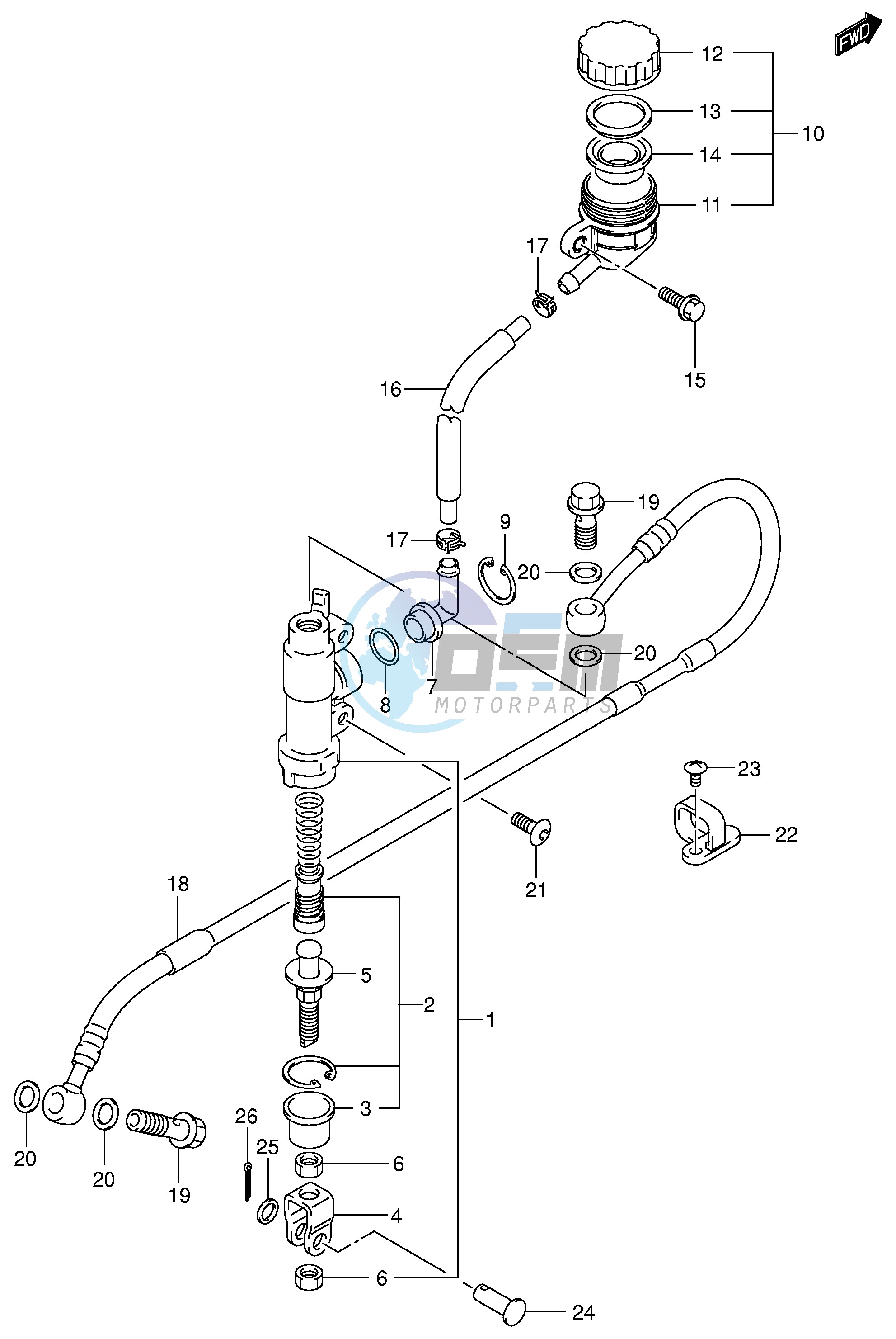 REAR MASTER CYLINDER (MODEL K3)