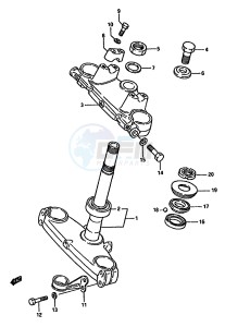 RM125 (G-H-J) drawing STEERING STEM (MODEL G H)