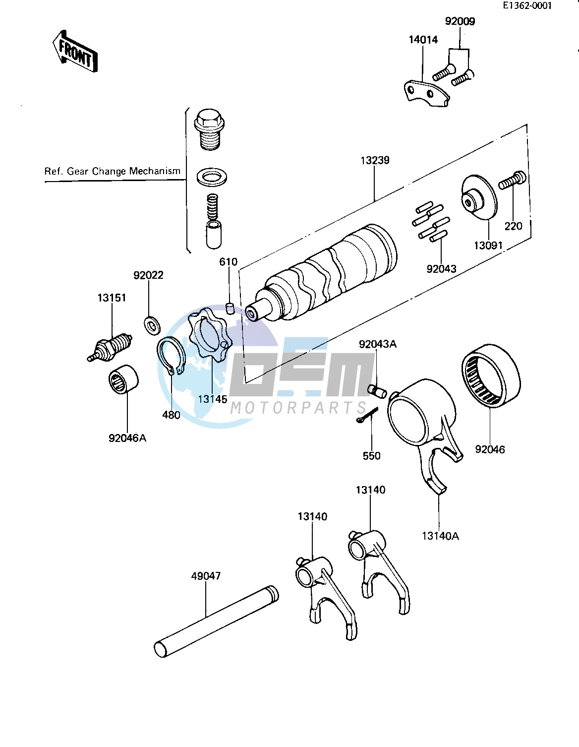 GEAR CHANGE DRUM & FORKS