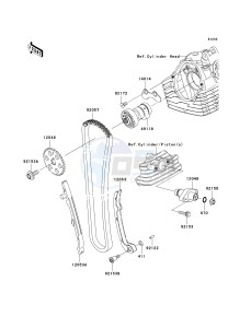 KLX 140 A [KLX140] (A8F-A9FA) A9FA drawing CAMSHAFT-- S- -_TENSIONER