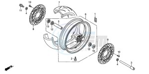 CBR600RR drawing FRONT WHEEL