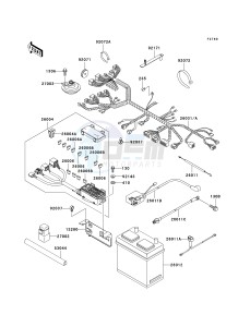 KAF 950 B [MULE 3010 DIESEL 4X4] (B2-B3) [MULE 3010 DIESEL 4X4] drawing CHASSIS ELECTRICAL EQUIPMENT