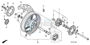 CBF1000TA UK - (E / ABS MKH) drawing REAR WHEEL