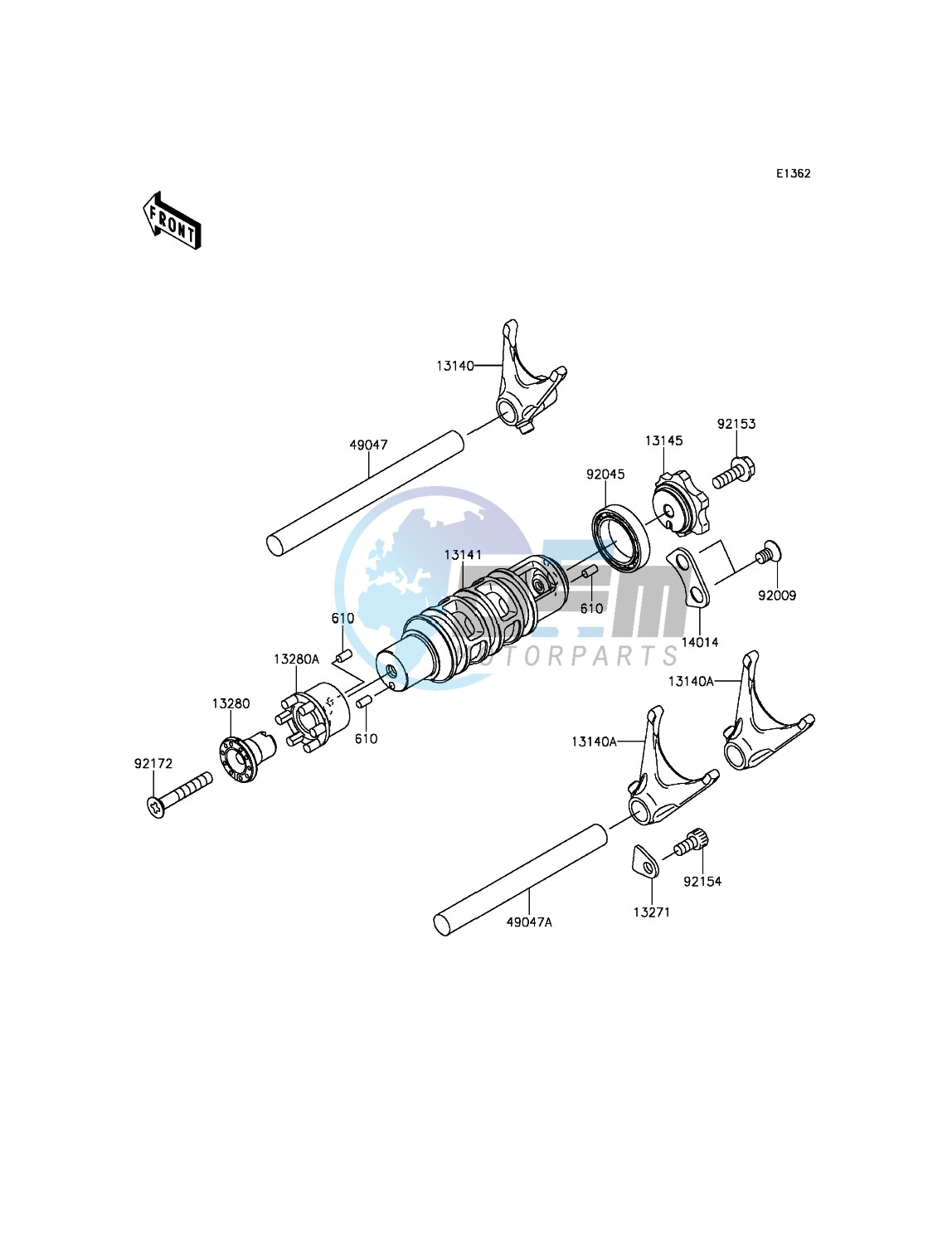 Gear Change Drum/Shift Fork(s)