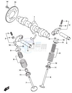 GSX-250RA drawing CAMSHAFT/VALVE