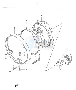 GSX400 (E30) drawing HEADLAMP