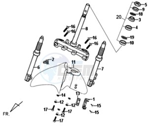 FIDDLE II 50 drawing FRONT FORK/ STEERING HEAD BEARING / FRONT FORK