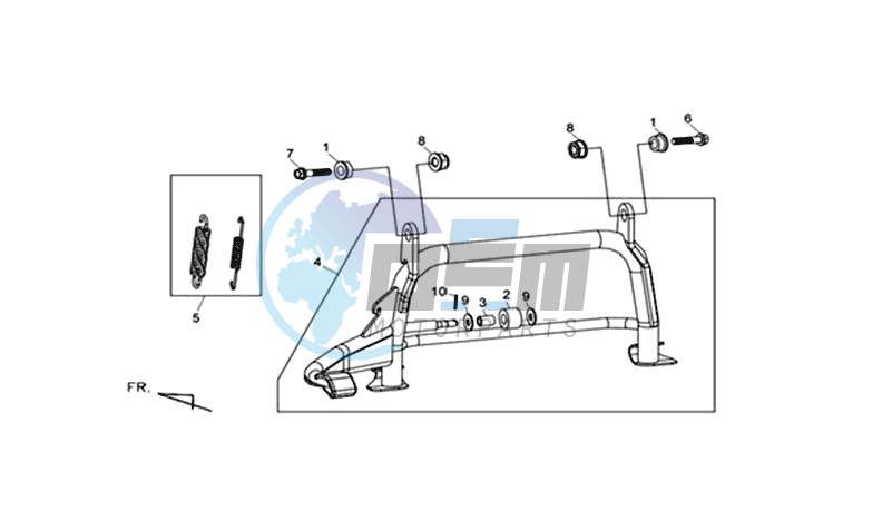 MIDDLE STAND / SIDE STAND / KICKSTART PEDAL