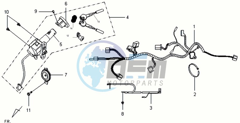 WIRING HARNASS - IGNITION LOCK - CDI UNIT