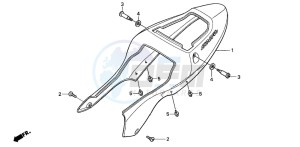 CBR600F drawing REAR COWL (CBR600F42-3/FS/FR)