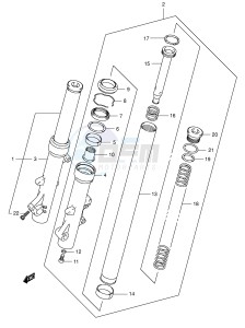 AN400 (E2) Burgman drawing FRONT FORK DAMPER