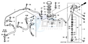 CB1000RA9 France - (F / ABS CMF) drawing REAR BRAKE MASTER CYLINDER