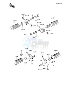 KZ 1100 A [SHAFT] (A1-A3) [SHAFT] drawing FOOTRESTS