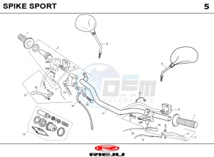 SPIKE-50-SPORT-ORANGE drawing HANDLEBAR - CONTROLS