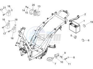 Beverly 125 Sport e3 drawing Remote control switches - Battery - Horn