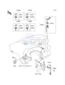 KVF650 D [BRUTE FORCE 650 4X4] (D1) D1 drawing IGNITION SWITCH