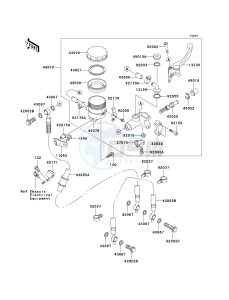 ZX 600 M [NINJA ZX-6RR] (M1) [NINJA ZX-6RR] drawing FRONT MASTER CYLINDER