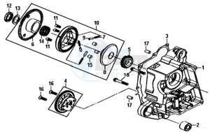 ALLO 50 45KMH (L8 L9) EU EURO4 drawing CRANKCASE  RIGHT / OIL PUMP