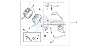 VFR8009 Europe Direct - (ED / MME TWO) drawing 35 L PANNIER KIT GLORY RED