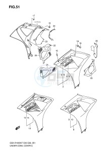 GSX-R1000 (E3-E28) drawing UNDER COWL COVER (MODEL K7)