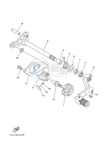 YZ125 (1SRT) drawing SHIFT SHAFT