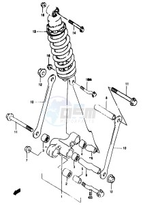 GSF1200A (E18) drawing REAR CUSHION LEVER (GSF1200T V W X Y ST SV SW SX SY)